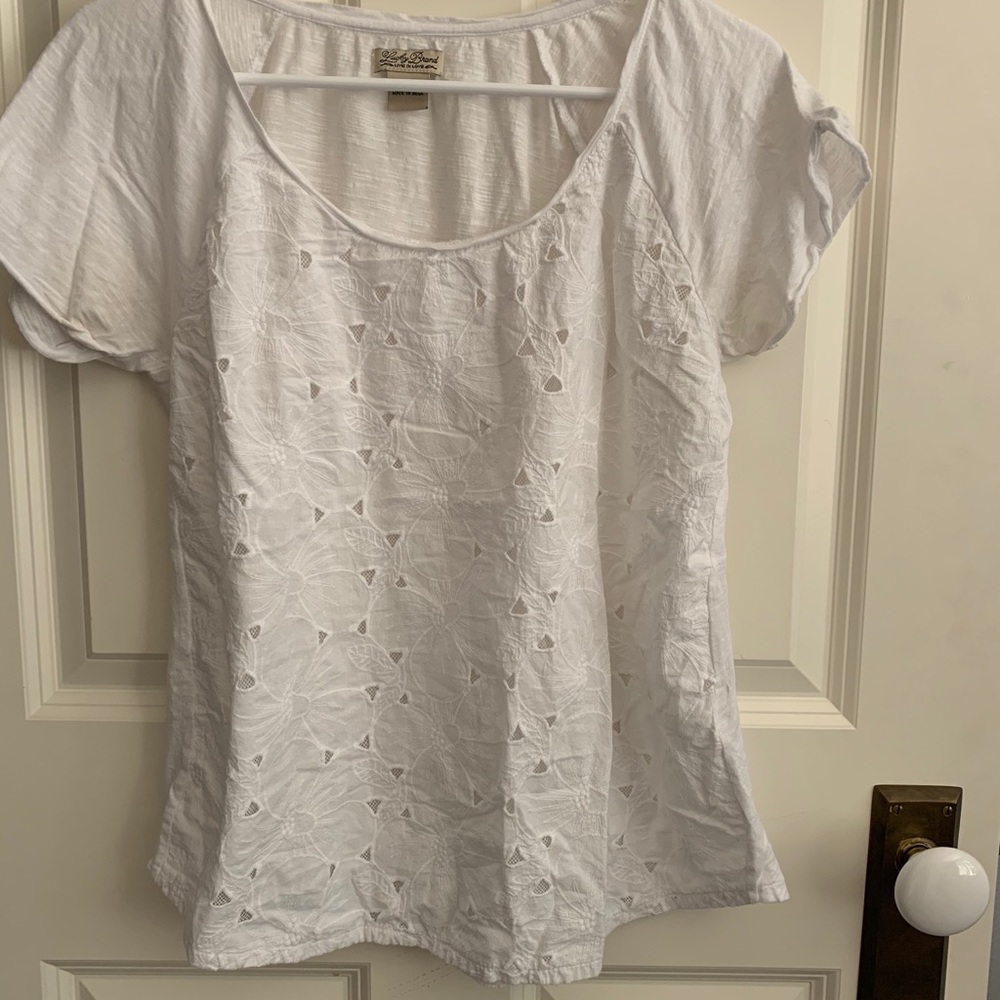 Lucky Brand white cotton and lace top